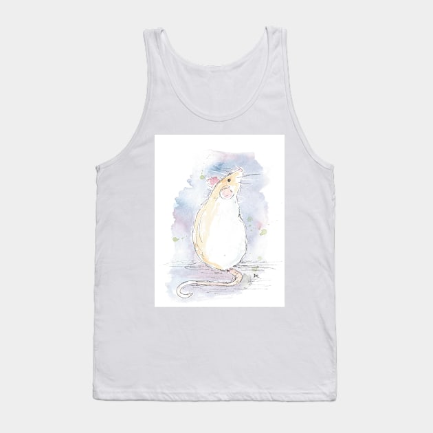 White rat drawing. Tank Top by DebTheZeb